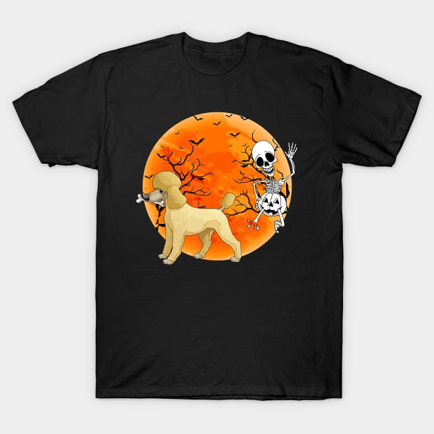 Funny poodle dog skeleton halloween costume pet T-Shirt by Tianna Bahringer